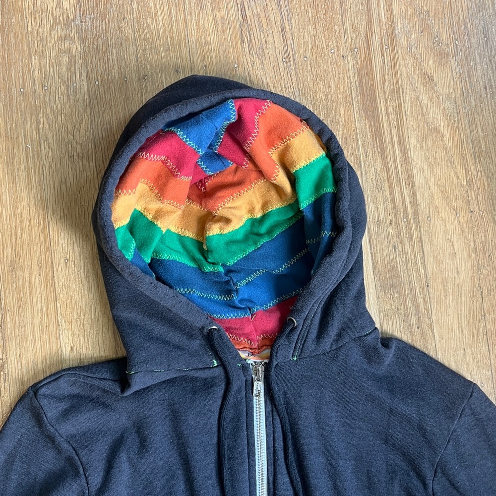 Aviator Nation ✨rare✨ rainbow hoodie quilted lining, M (fits S or XS) - Picture 2 of 9